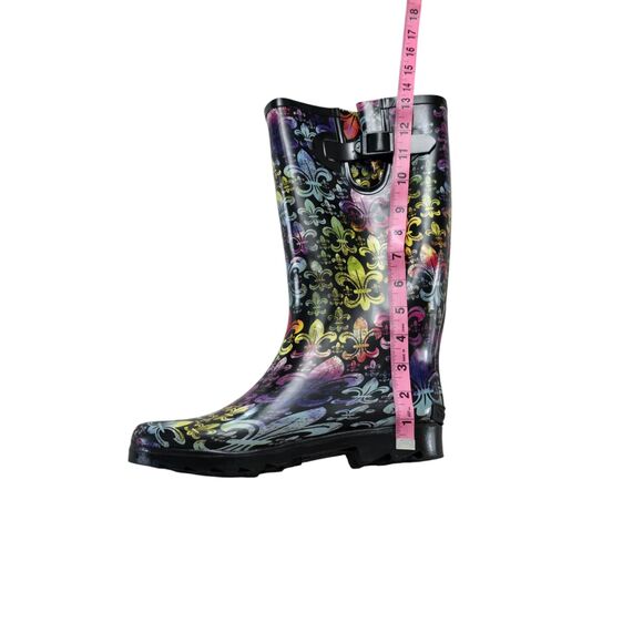 Corkys Fleur De Lis Size 10 Rain Boots Rubber Boots - Picture 3 of 10